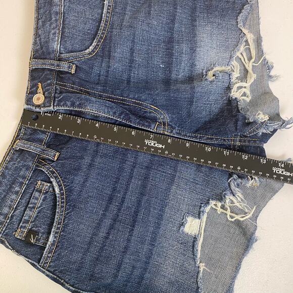 Kancan Sz 7 / 27 Ivanna Ultra High Rise Mom Shorts Denim Jean Cutoff Distressed - Picture 9 of 11